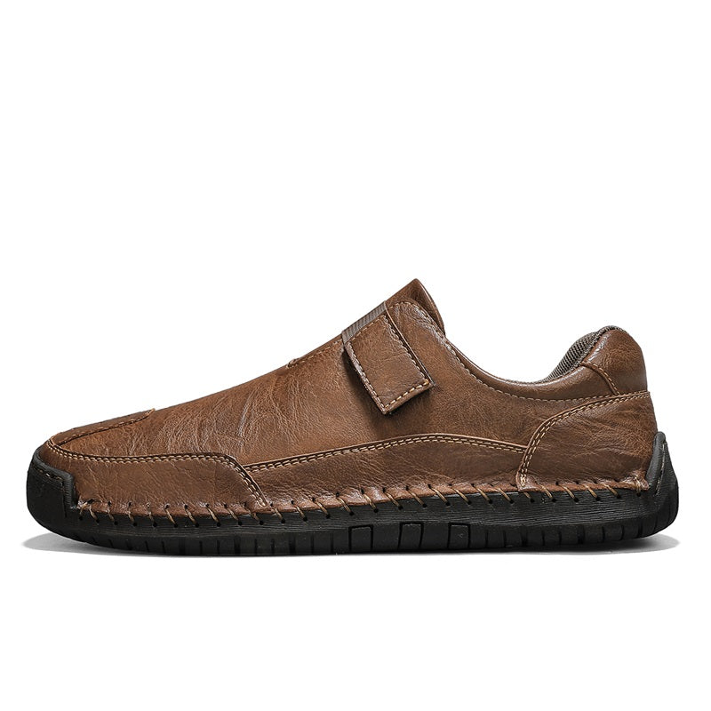 Men's Slip-on Genuine Leather Shoes - Slip-On, Waterproof, Wide Toe Box with Arch Support