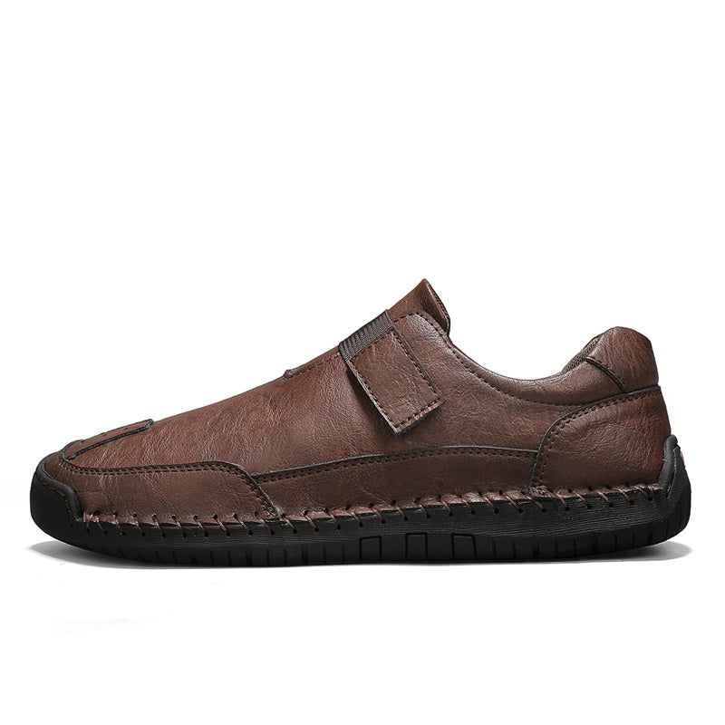 Men's Slip-on Genuine Leather Shoes - Slip-On, Waterproof, Wide Toe Box with Arch Support