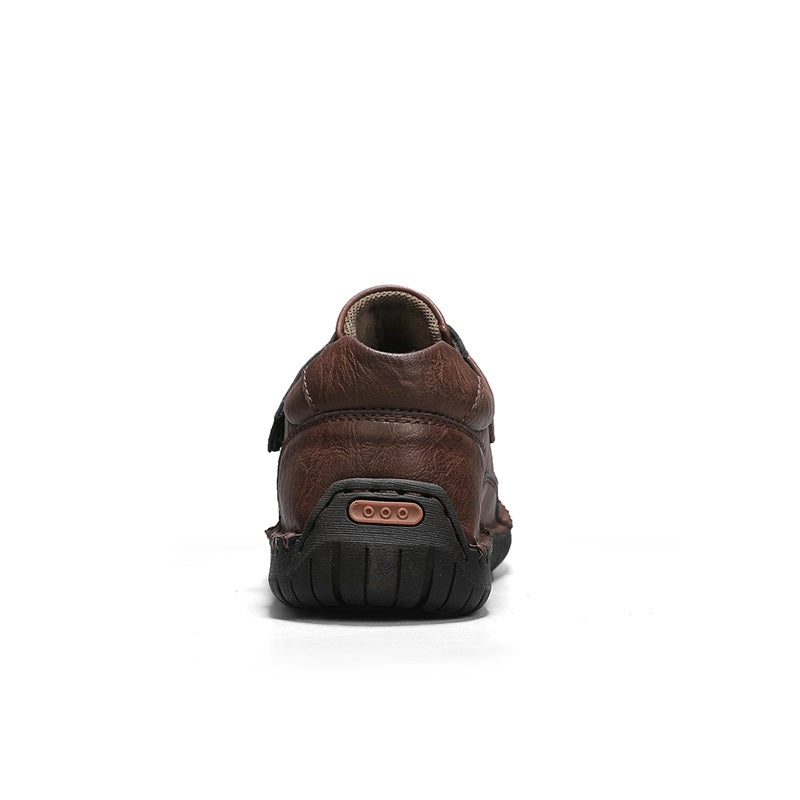 Men's Slip-on Genuine Leather Shoes - Slip-On, Waterproof, Wide Toe Box with Arch Support