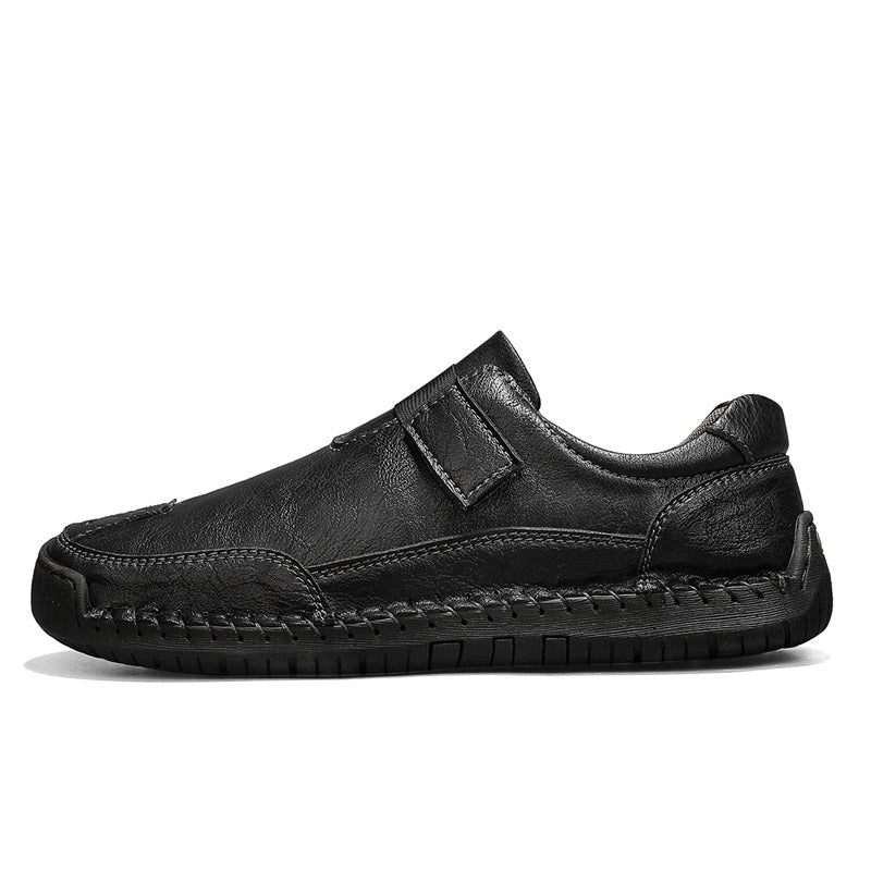 Men's Slip-on Genuine Leather Shoes - Slip-On, Waterproof, Wide Toe Box with Arch Support