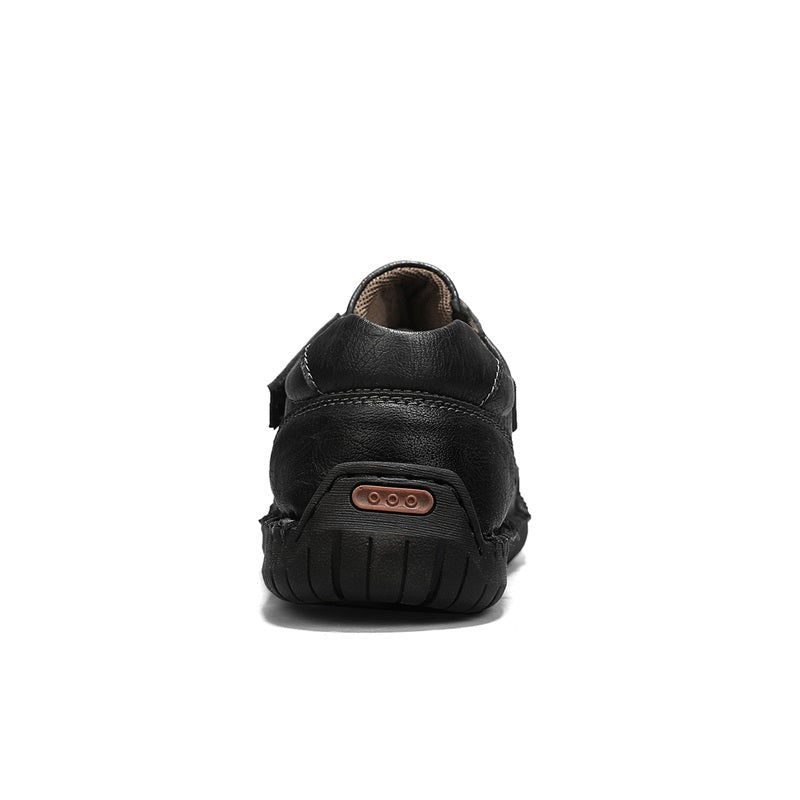 Men's Slip-on Genuine Leather Shoes - Slip-On, Waterproof, Wide Toe Box with Arch Support