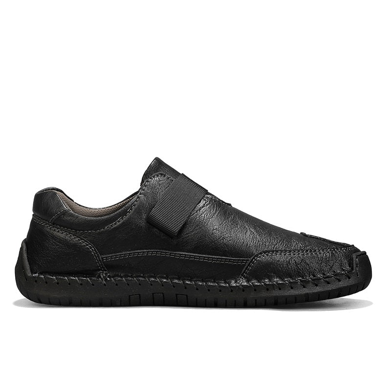 Men's Slip-on Genuine Leather Shoes - Slip-On, Waterproof, Wide Toe Box with Arch Support
