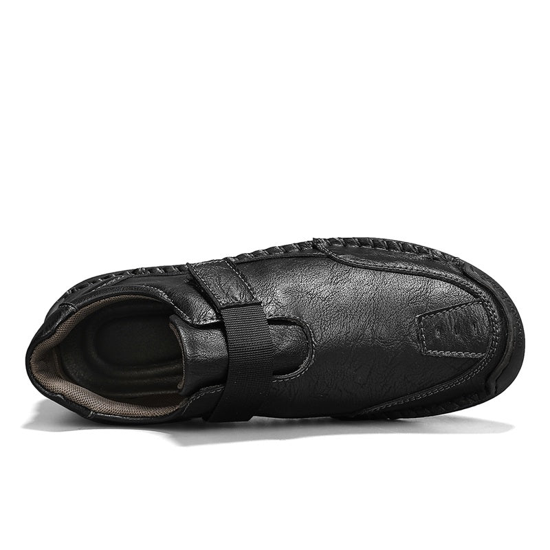 Men's Slip-on Genuine Leather Shoes - Slip-On, Waterproof, Wide Toe Box with Arch Support