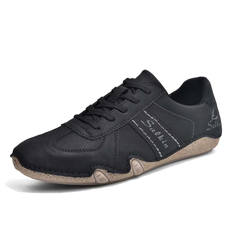 Men's Suede Casual Boots - Lace-Up, Waterproof, Wide Toe Box with Arch Support