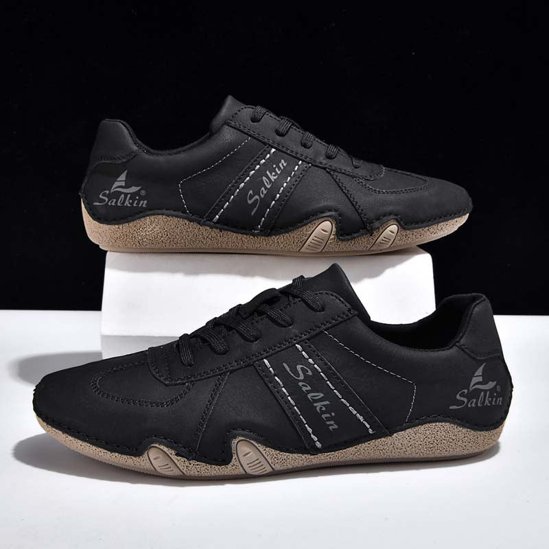 Men's Suede Casual Boots - Lace-Up, Waterproof, Wide Toe Box with Arch Support
