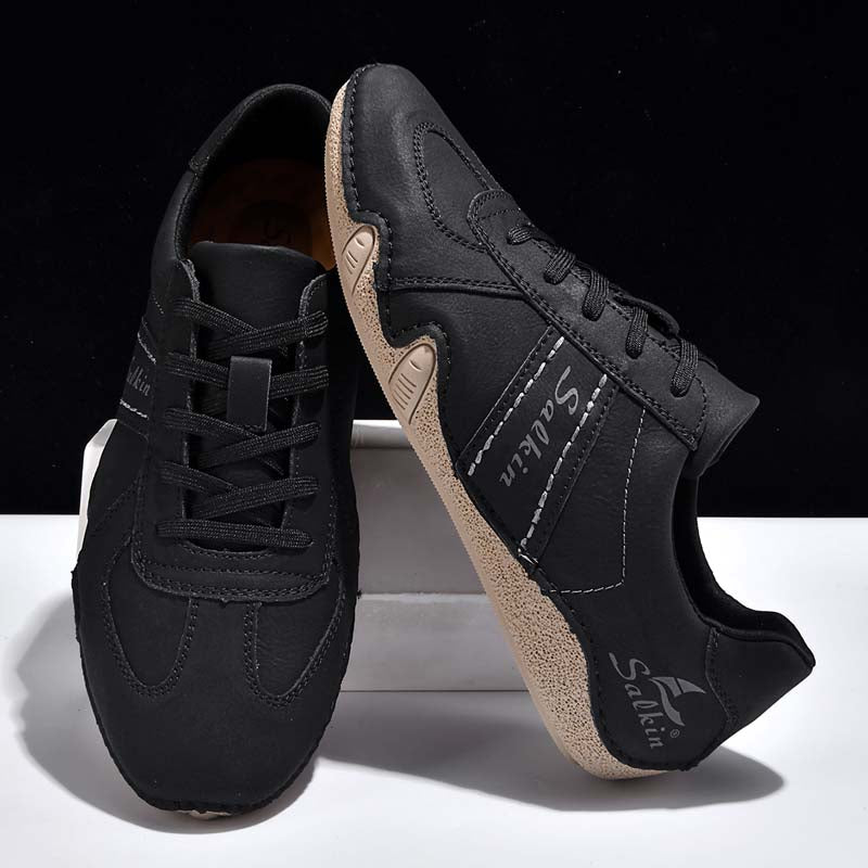 Men's Suede Casual Boots - Lace-Up, Waterproof, Wide Toe Box with Arch Support