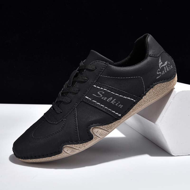 Men's Suede Casual Boots - Lace-Up, Waterproof, Wide Toe Box with Arch Support