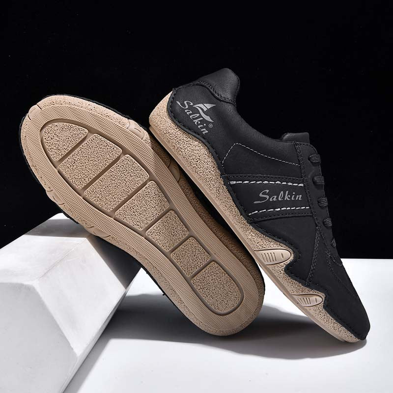 Men's Suede Casual Boots - Lace-Up, Waterproof, Wide Toe Box with Arch Support