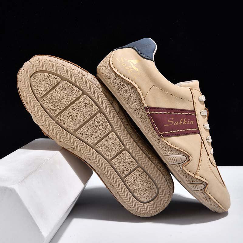 Men's Suede Casual Boots - Lace-Up, Waterproof, Wide Toe Box with Arch Support