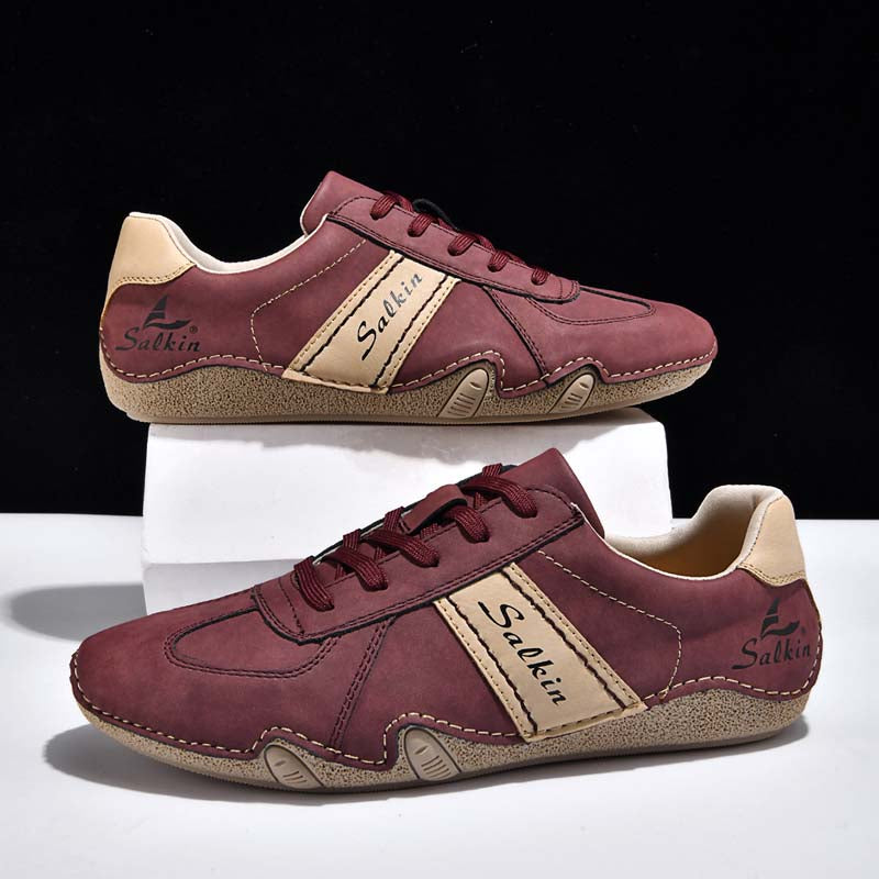 Men's Suede Casual Boots - Lace-Up, Waterproof, Wide Toe Box with Arch Support