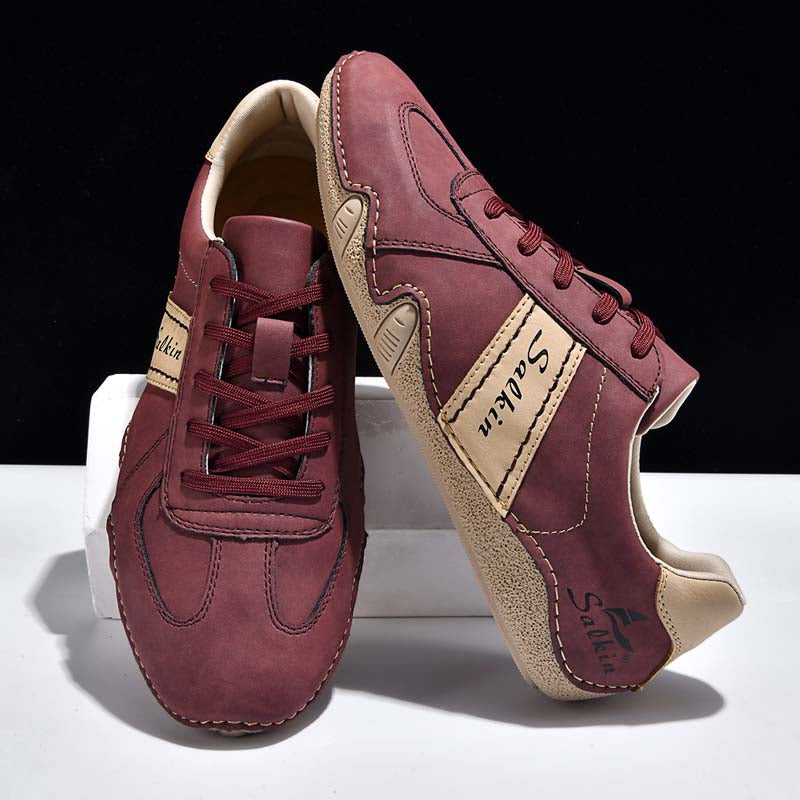 Men's Suede Casual Boots - Lace-Up, Waterproof, Wide Toe Box with Arch Support