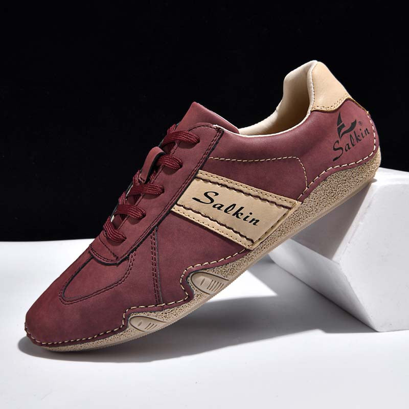 Men's Suede Casual Boots - Lace-Up, Waterproof, Wide Toe Box with Arch Support