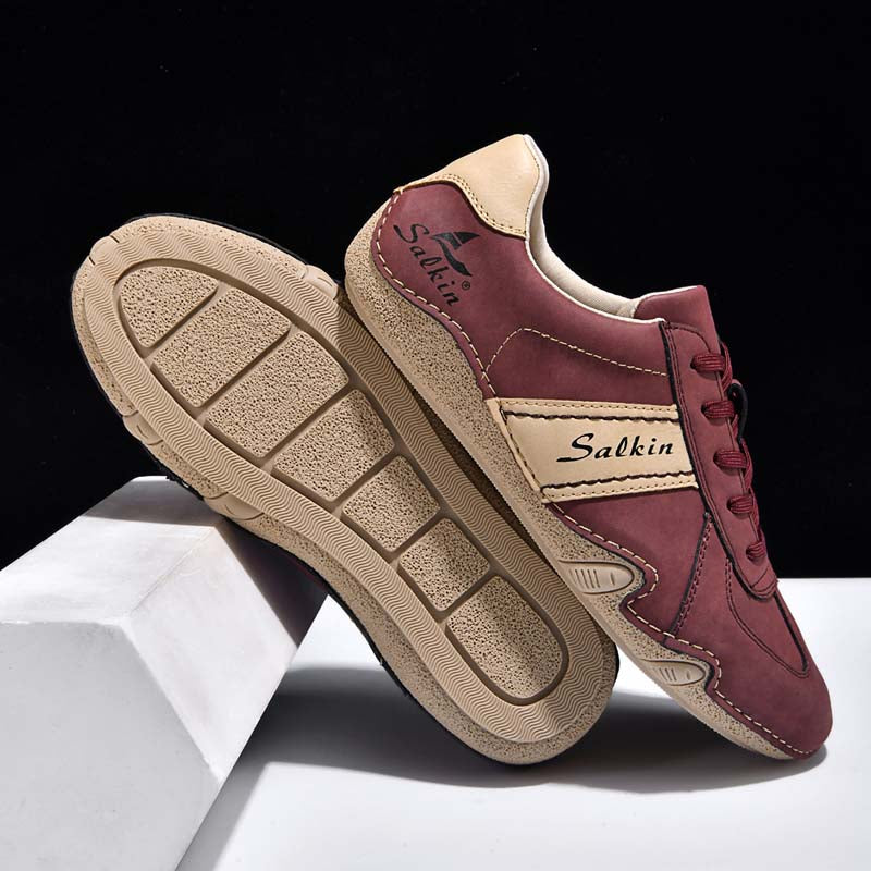 Men's Suede Casual Boots - Lace-Up, Waterproof, Wide Toe Box with Arch Support