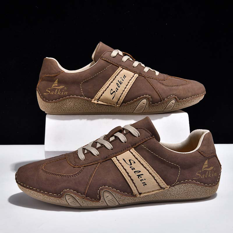 Men's Suede Casual Boots - Lace-Up, Waterproof, Wide Toe Box with Arch Support