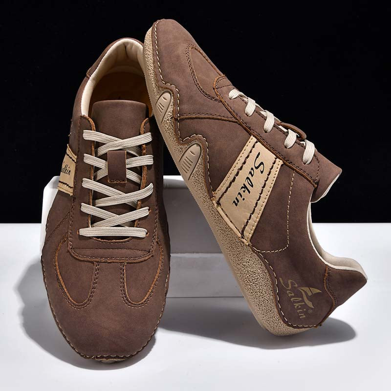 Men's Suede Casual Boots - Lace-Up, Waterproof, Wide Toe Box with Arch Support