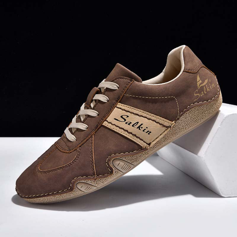 Men's Suede Casual Boots - Lace-Up, Waterproof, Wide Toe Box with Arch Support