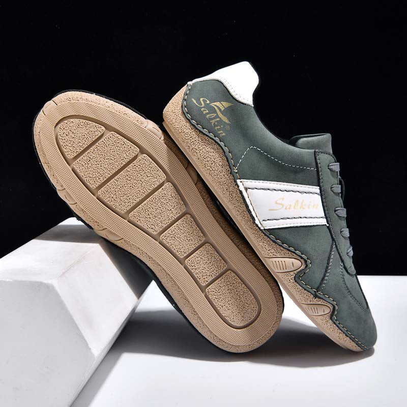 Men's Suede Casual Boots - Lace-Up, Waterproof, Wide Toe Box with Arch Support