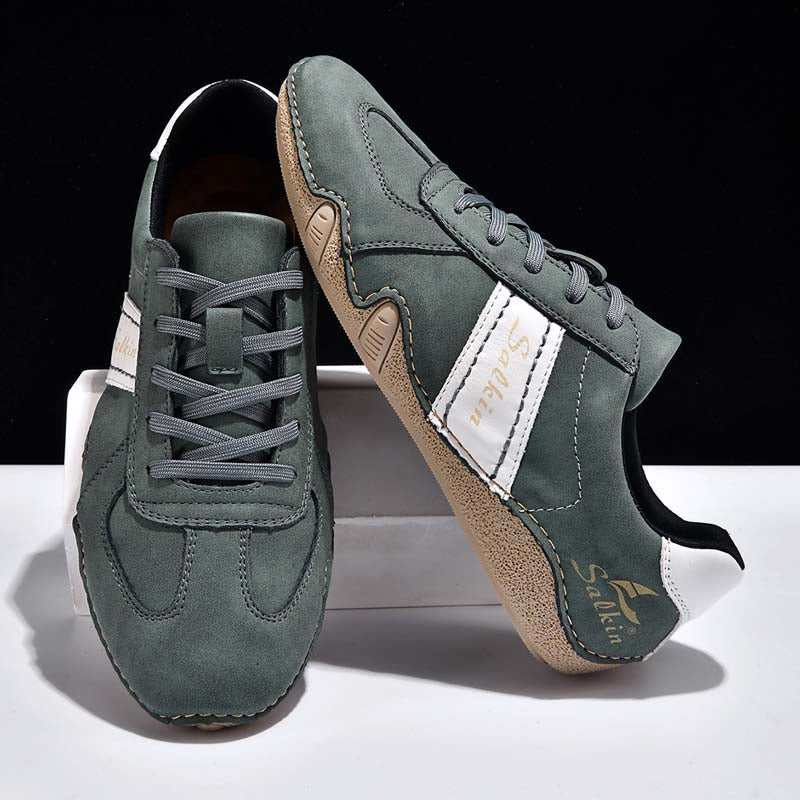 Men's Suede Casual Boots - Lace-Up, Waterproof, Wide Toe Box with Arch Support
