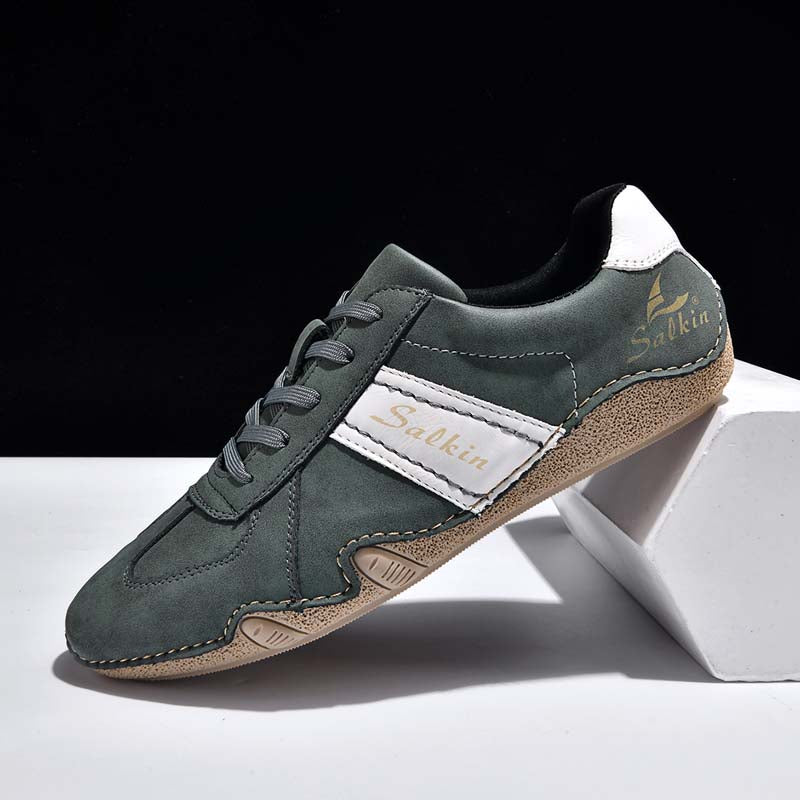 Men's Suede Casual Boots - Lace-Up, Waterproof, Wide Toe Box with Arch Support