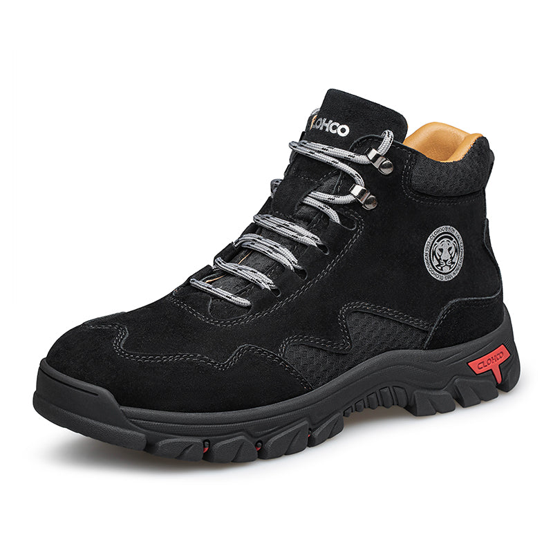 Men's Suede Work Boots - Lace-Up, Waterproof, Wide Toe Box with Arch Support