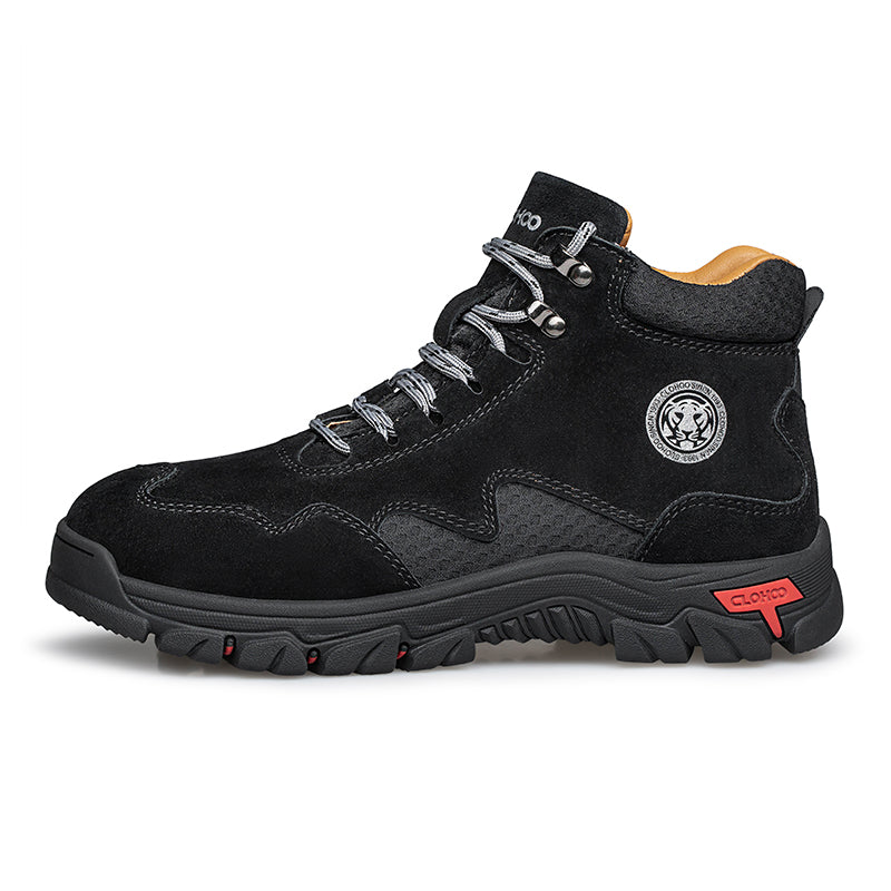 Men's Suede Work Boots - Lace-Up, Waterproof, Wide Toe Box with Arch Support
