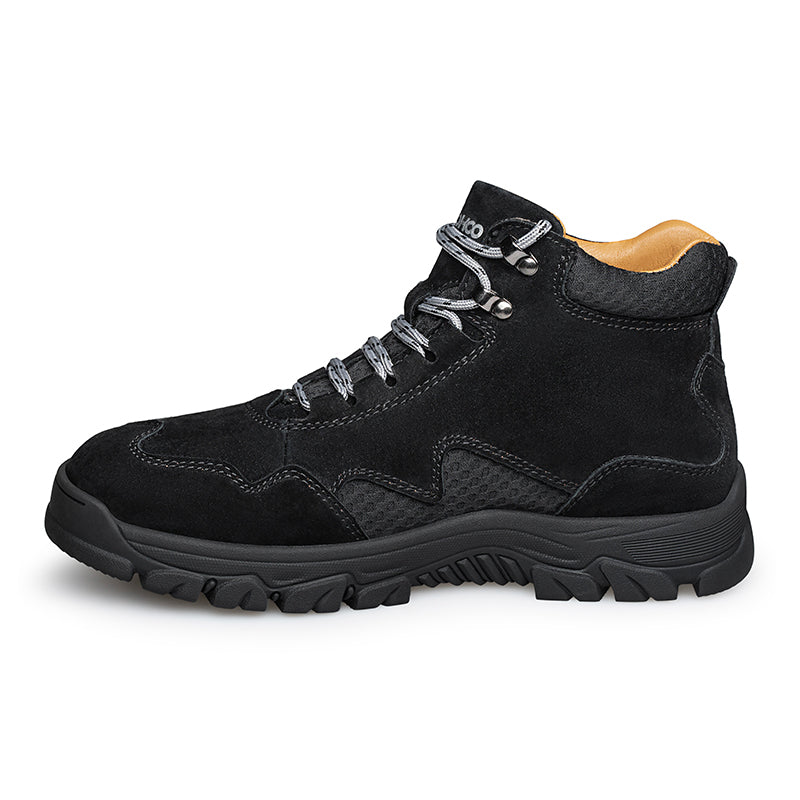 Men's Suede Work Boots - Lace-Up, Waterproof, Wide Toe Box with Arch Support