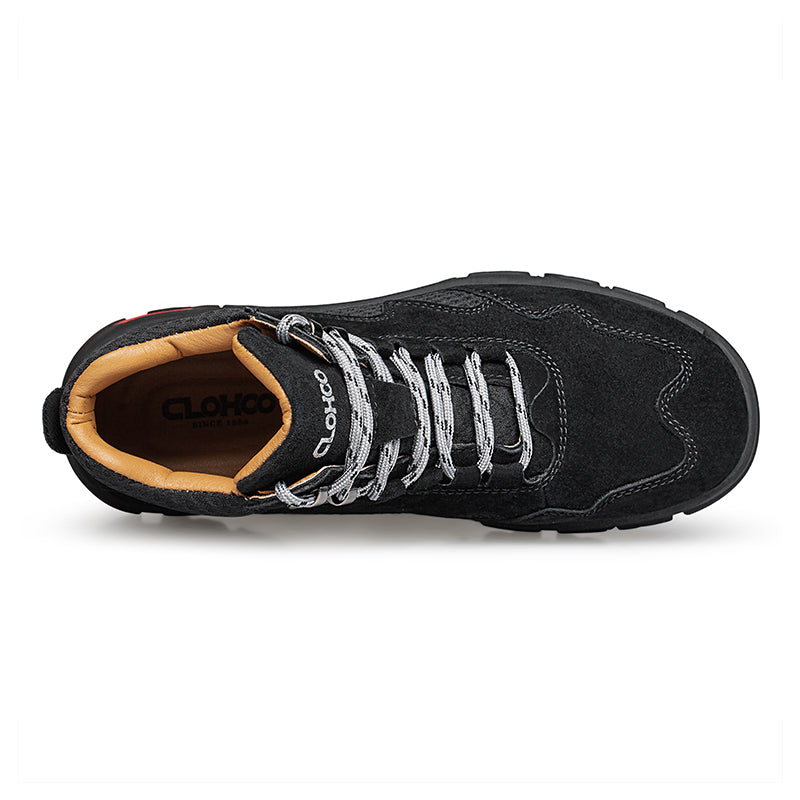 Men's Suede Work Boots - Lace-Up, Waterproof, Wide Toe Box with Arch Support