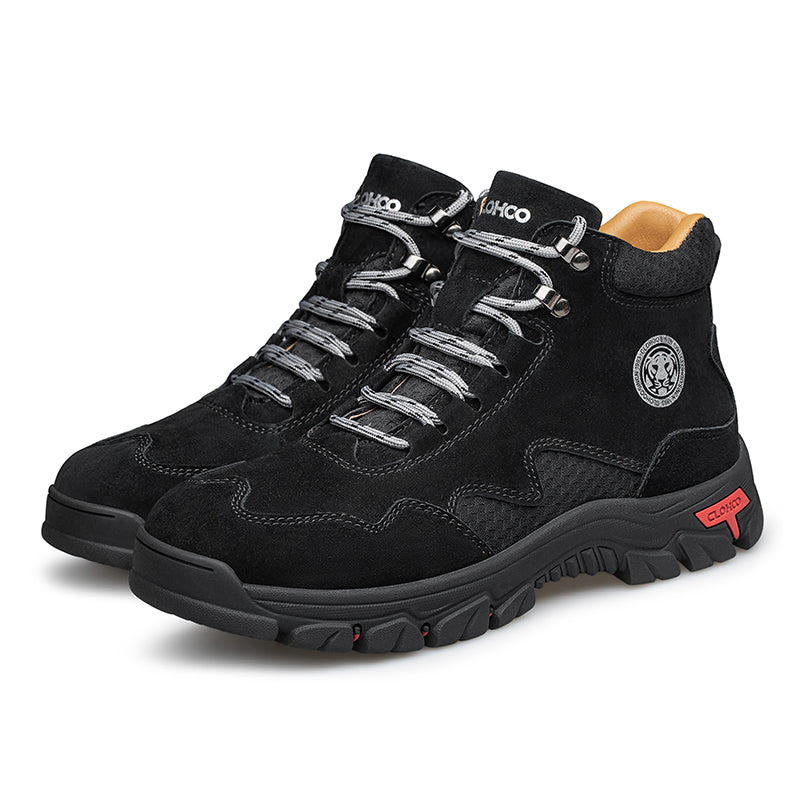 Men's Suede Work Boots - Lace-Up, Waterproof, Wide Toe Box with Arch Support