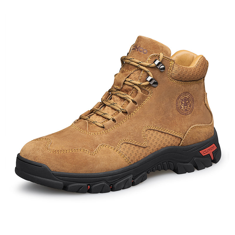 Men's Suede Work Boots - Lace-Up, Waterproof, Wide Toe Box with Arch Support