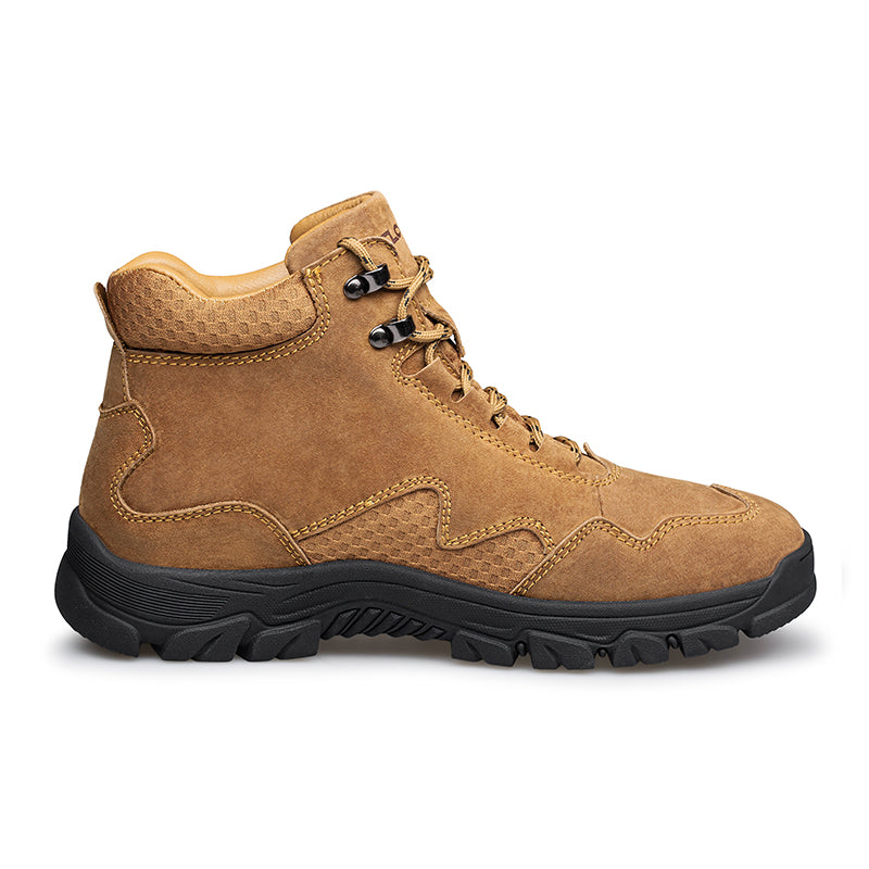 Men's Suede Work Boots - Lace-Up, Waterproof, Wide Toe Box with Arch Support