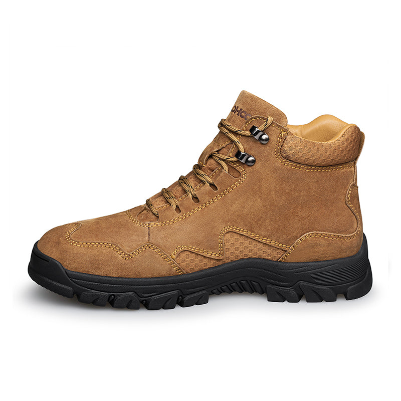 Men's Suede Work Boots - Lace-Up, Waterproof, Wide Toe Box with Arch Support