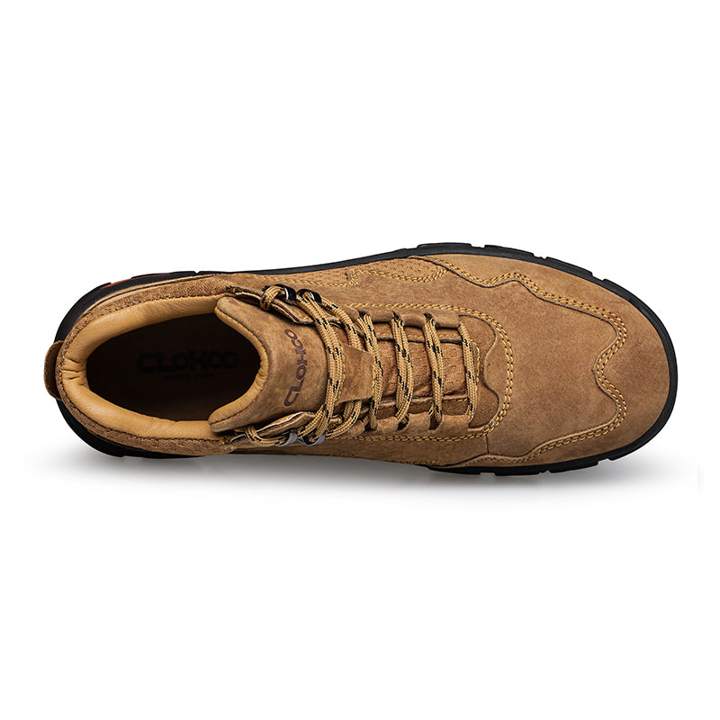 Men's Suede Work Boots - Lace-Up, Waterproof, Wide Toe Box with Arch Support