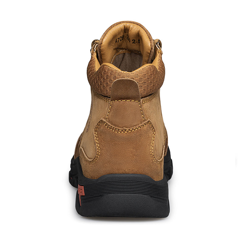 Men's Suede Work Boots - Lace-Up, Waterproof, Wide Toe Box with Arch Support
