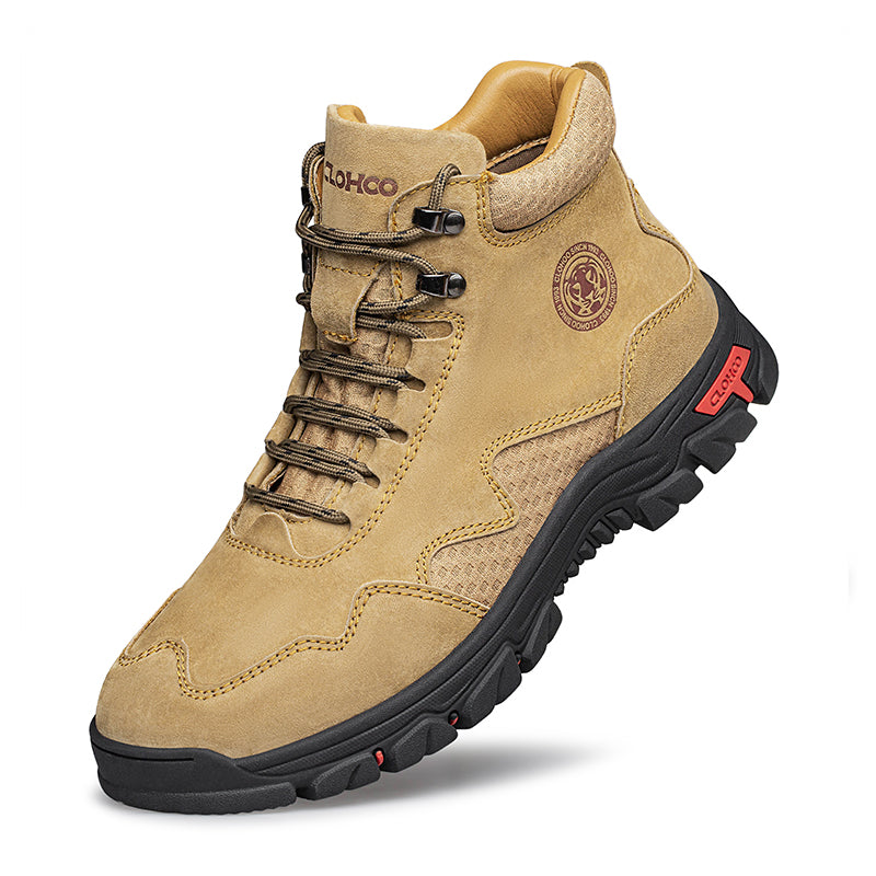 Men's Suede Work Boots - Lace-Up, Waterproof, Wide Toe Box with Arch Support
