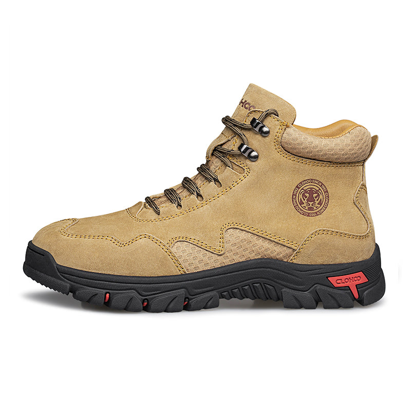 Men's Suede Work Boots - Lace-Up, Waterproof, Wide Toe Box with Arch Support