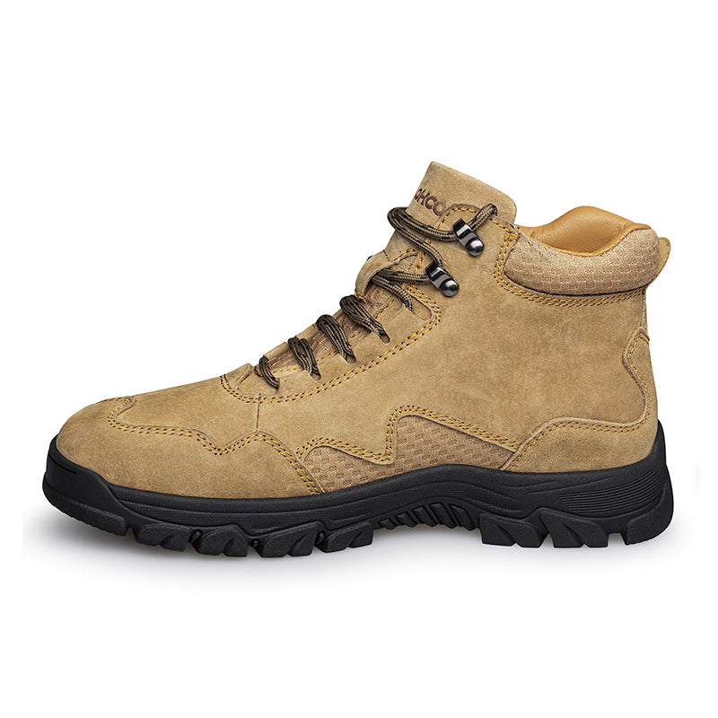 Men's Suede Work Boots - Lace-Up, Waterproof, Wide Toe Box with Arch Support