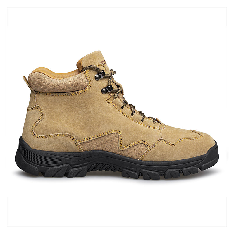 Men's Suede Work Boots - Lace-Up, Waterproof, Wide Toe Box with Arch Support