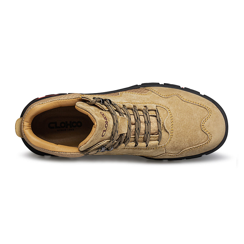Men's Suede Work Boots - Lace-Up, Waterproof, Wide Toe Box with Arch Support