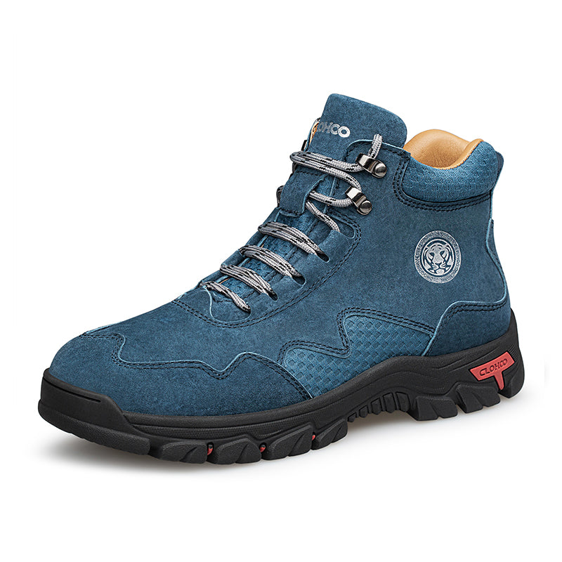 Men's Suede Work Boots - Lace-Up, Waterproof, Wide Toe Box with Arch Support