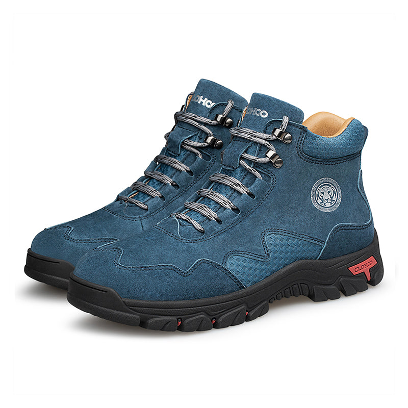 Men's Suede Work Boots - Lace-Up, Waterproof, Wide Toe Box with Arch Support