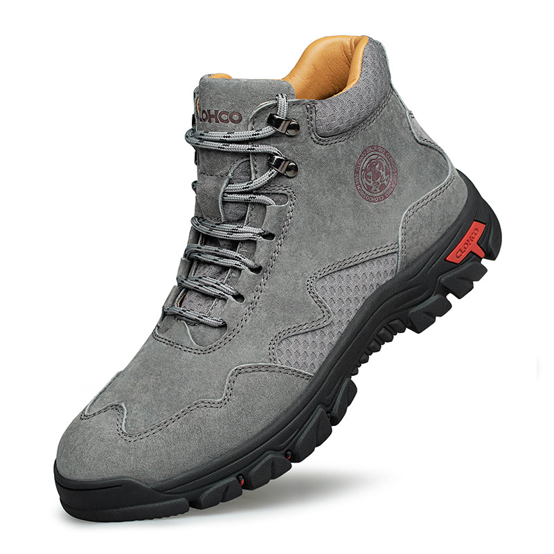 Men's Suede Work Boots - Lace-Up, Waterproof, Wide Toe Box with Arch Support