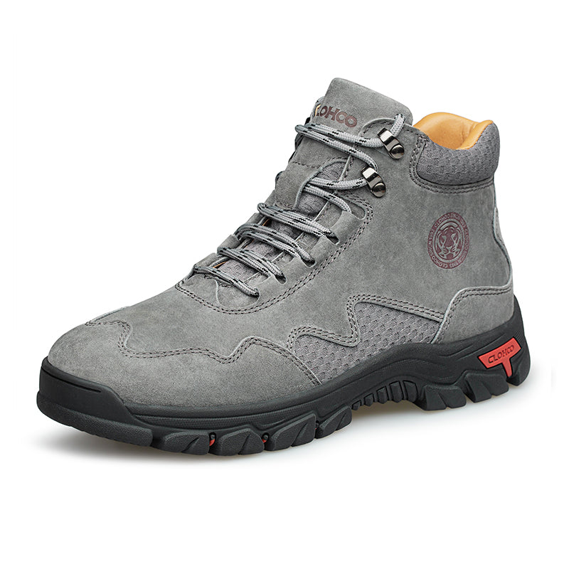 Men's Suede Work Boots - Lace-Up, Waterproof, Wide Toe Box with Arch Support