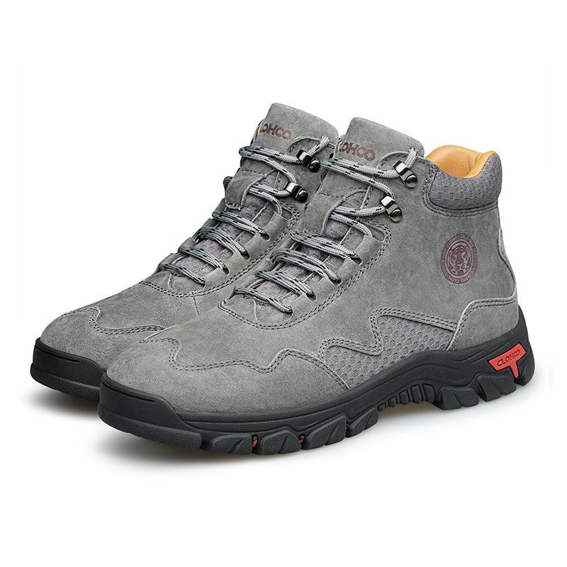 Men's Suede Work Boots - Lace-Up, Waterproof, Wide Toe Box with Arch Support