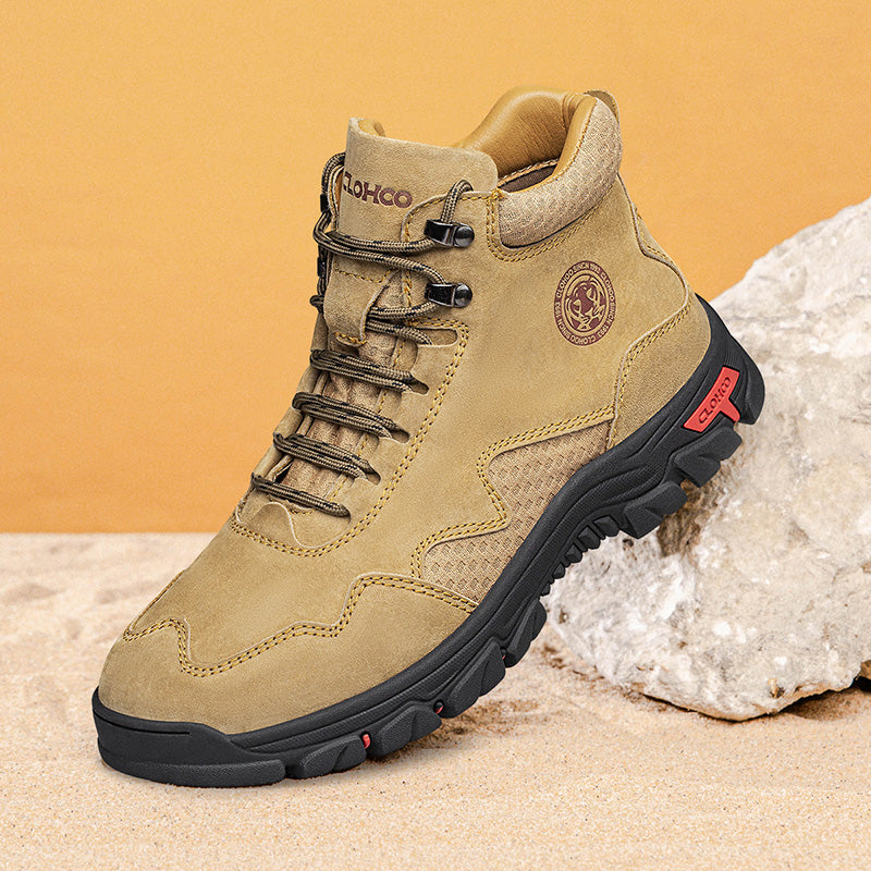 Men's Suede Work Boots - Lace-Up, Waterproof, Wide Toe Box with Arch Support