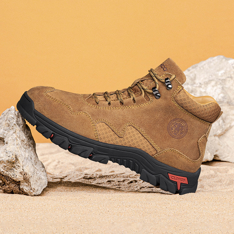 Men's Suede Work Boots - Lace-Up, Waterproof, Wide Toe Box with Arch Support