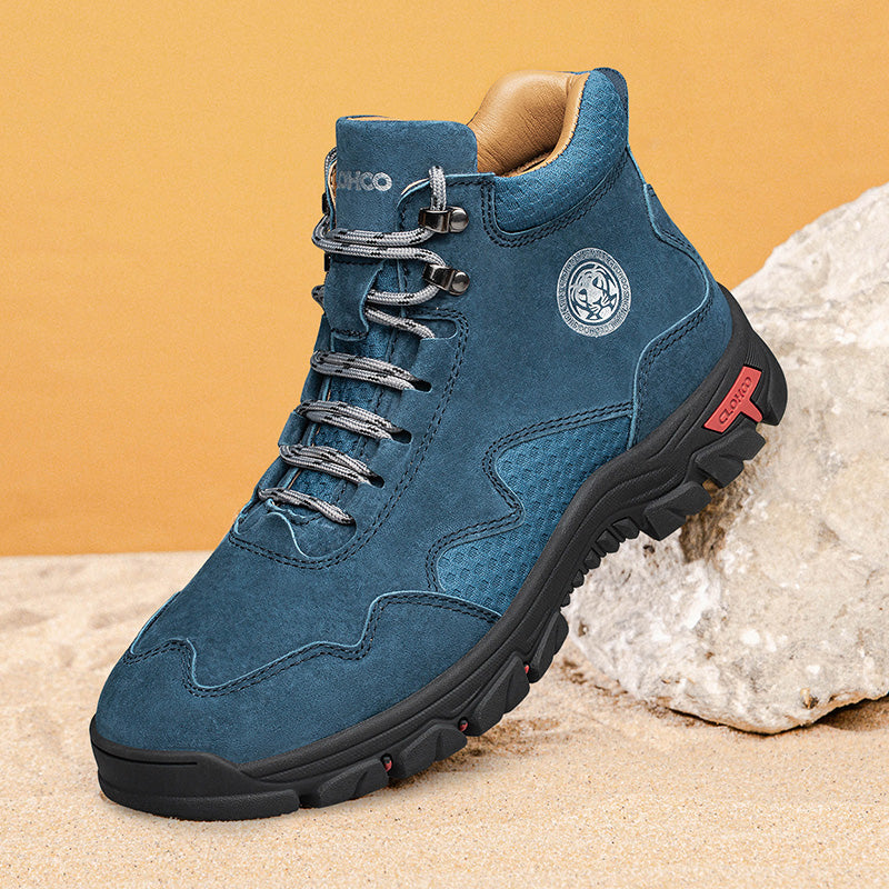 Men's Suede Work Boots - Lace-Up, Waterproof, Wide Toe Box with Arch Support