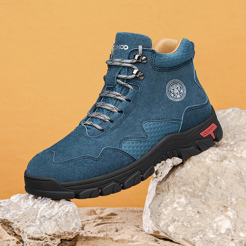 Men's Suede Work Boots - Lace-Up, Waterproof, Wide Toe Box with Arch Support