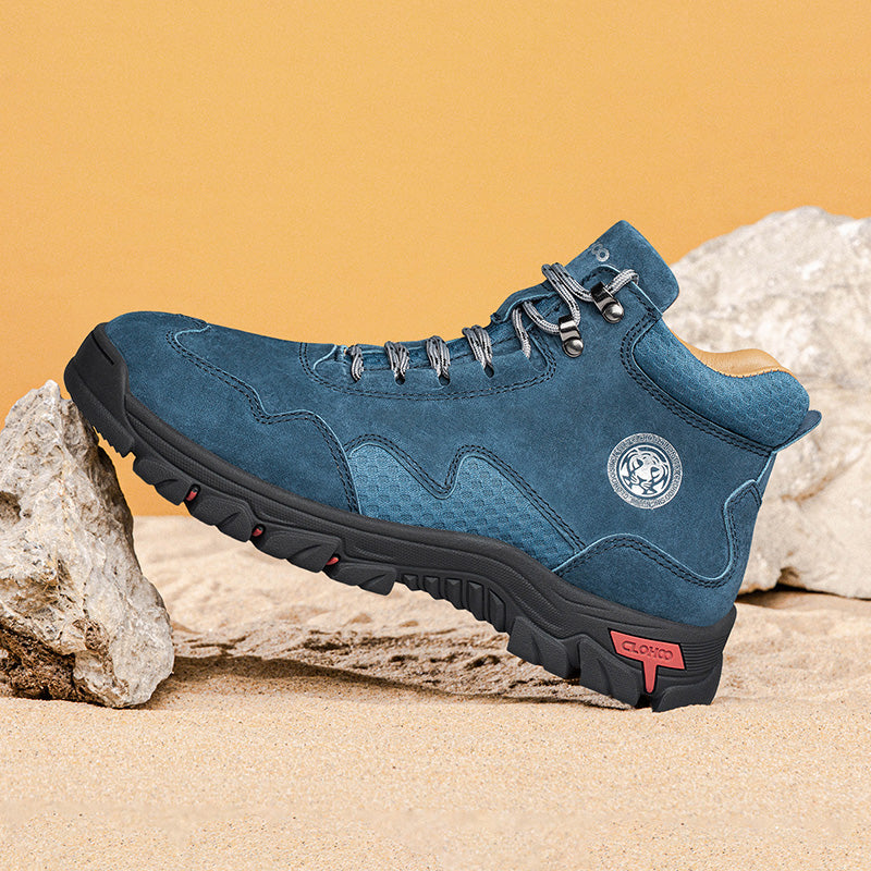 Men's Suede Work Boots - Lace-Up, Waterproof, Wide Toe Box with Arch Support