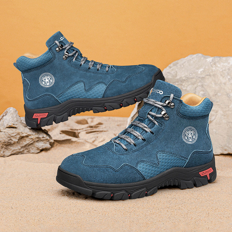Men's Suede Work Boots - Lace-Up, Waterproof, Wide Toe Box with Arch Support