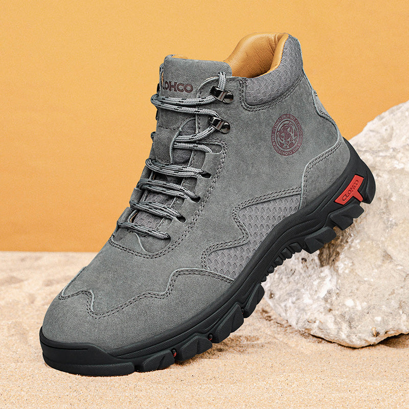 Men's Suede Work Boots - Lace-Up, Waterproof, Wide Toe Box with Arch Support